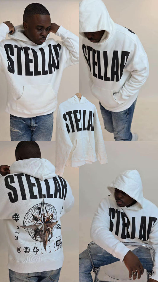 Stellar Stars — Core Identity White Hoodie