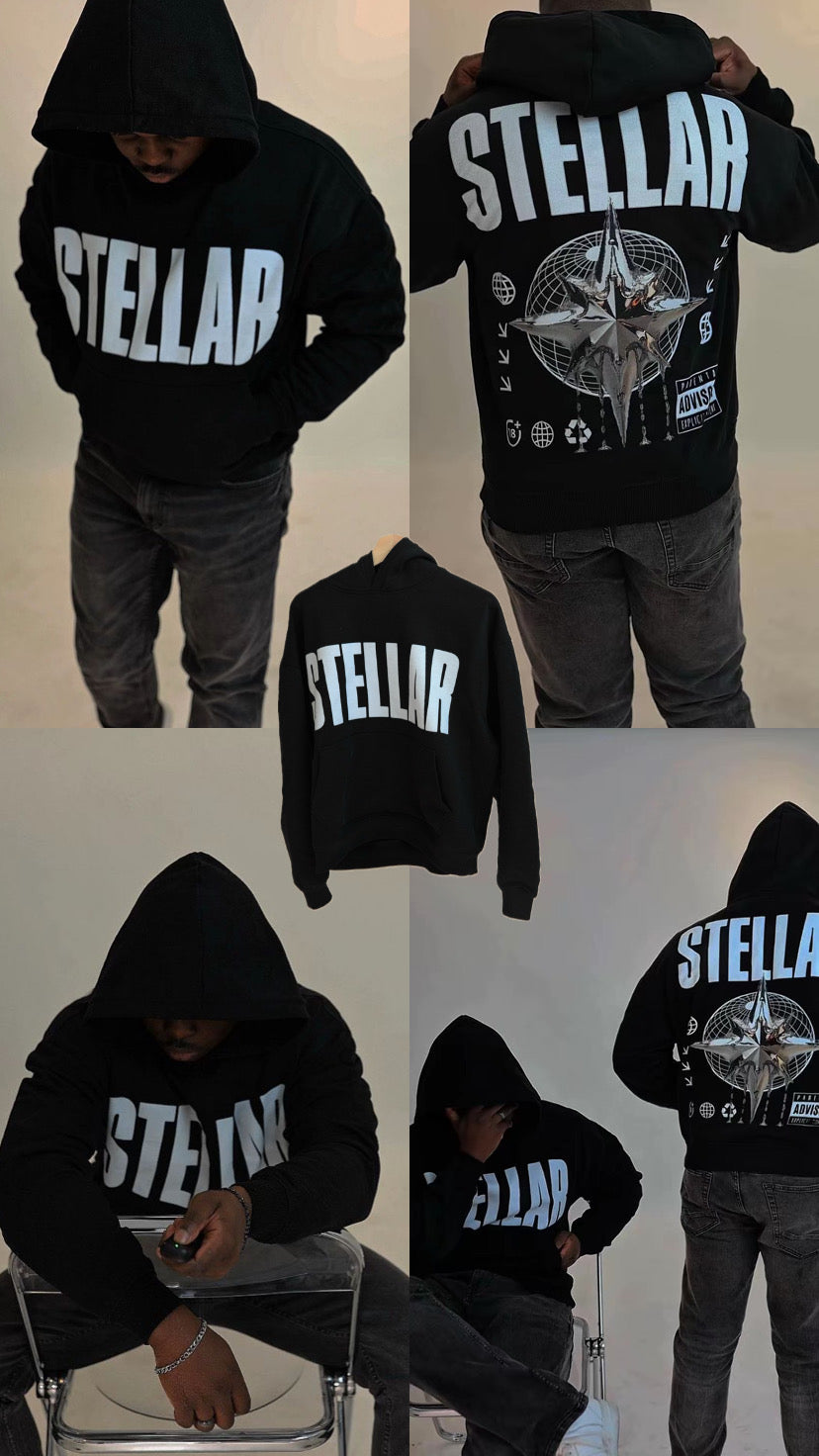 Stellar Stars — Core Identity Black Hoodie